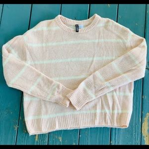 Divided By H&M pink and white stripe Pullover Sweater size S